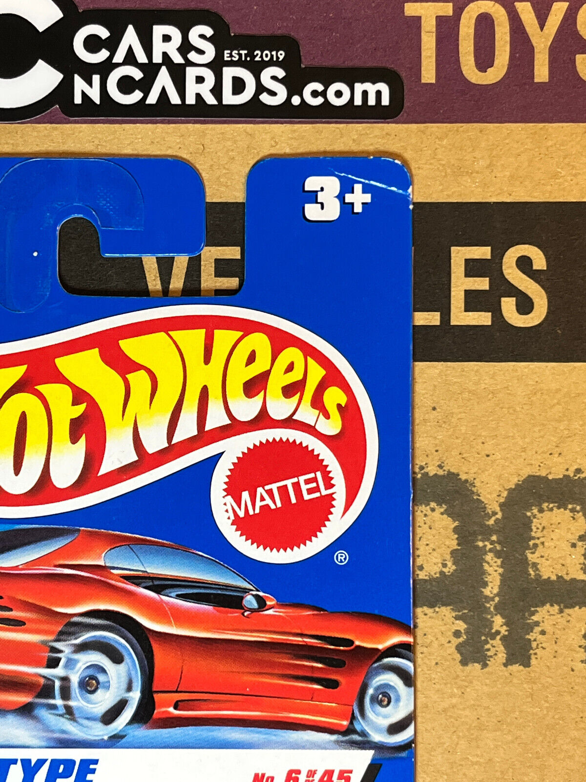 1998 Hot Wheels First Editions #6/45 Jaguar D-Type Blue (Card Damage)