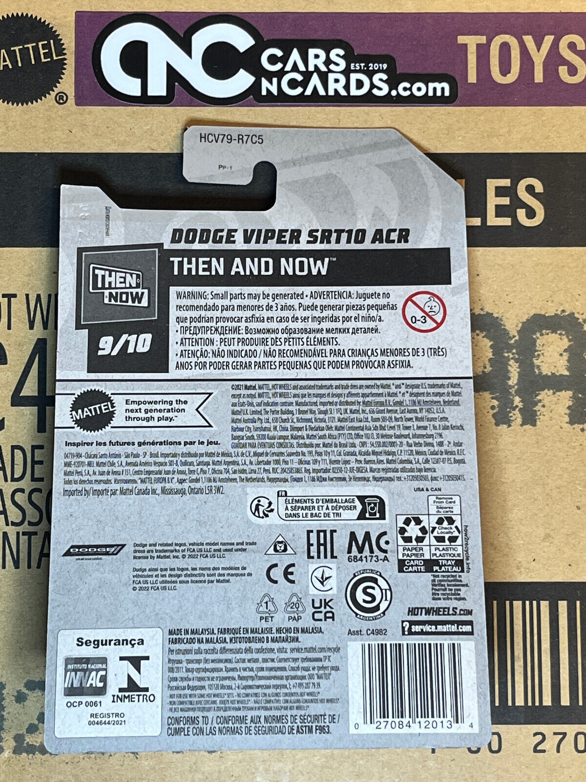 2022 Hot Wheels Then And Now #9/10 Dodge Viper SRT10 ACR Hot Wheels Race Team