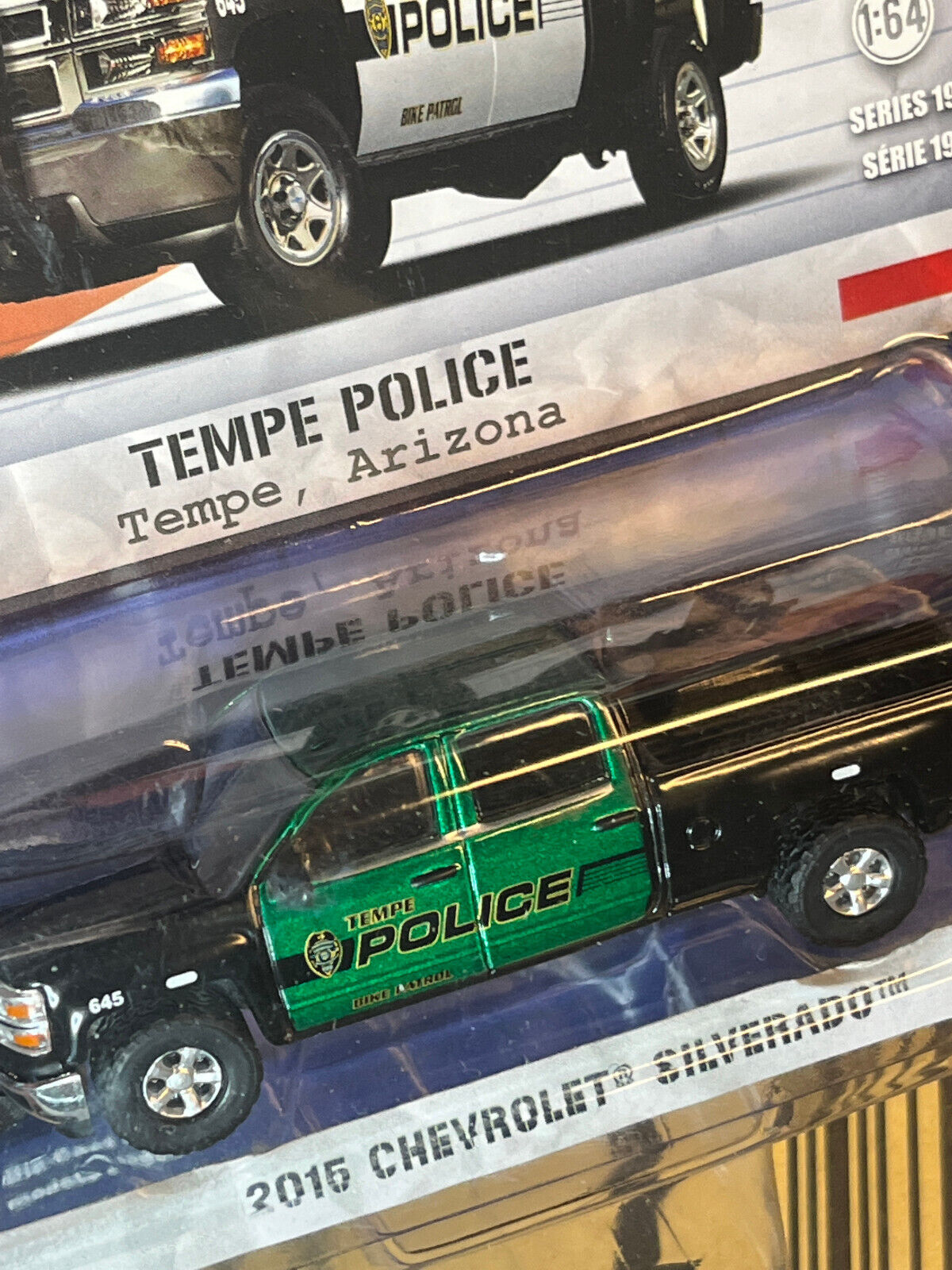 Greenlight Hot Pursuit Tempe Police 2015 Chevrolet Silverado Green Machine Chase