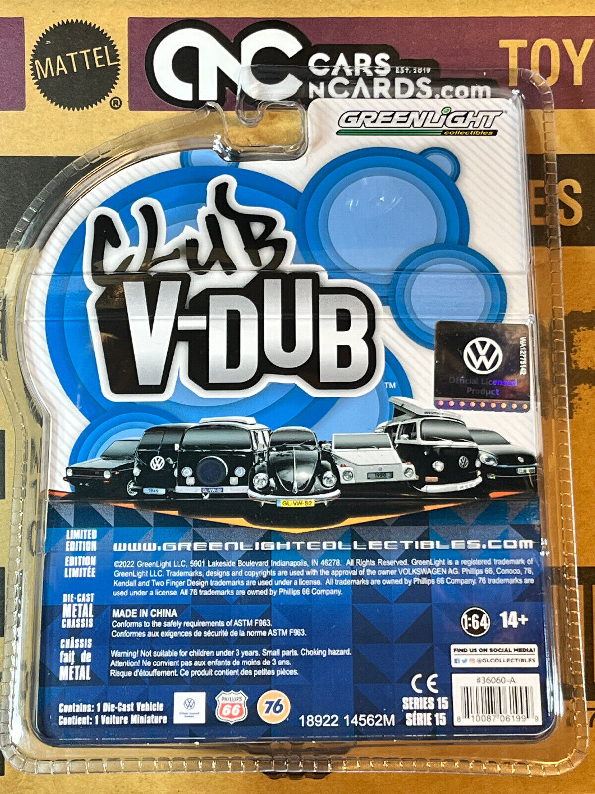 Greenlight Volkswagen 1964 Volkswagen Type 2 Panel Van V-DUB Club American Flag