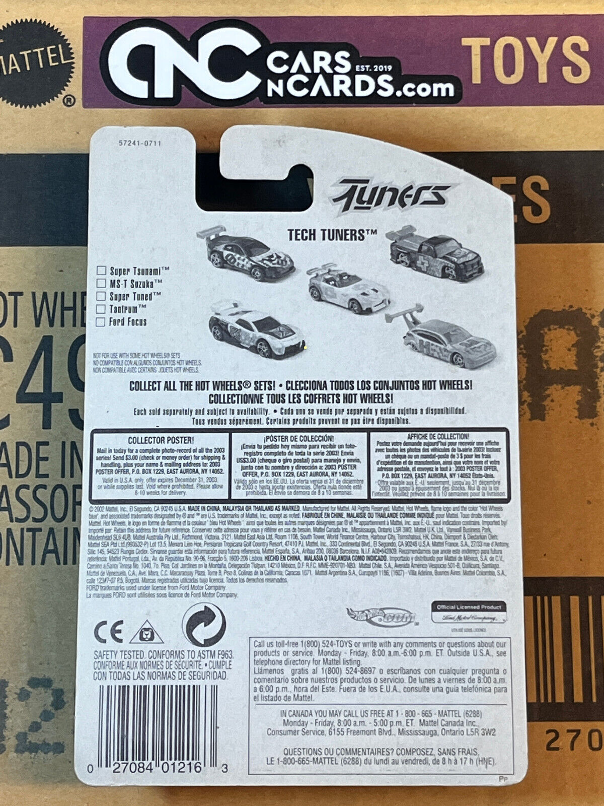 2003 Hot Wheels Tech Tuners #5/5 Ford Focus Collector # 104 (Soft Corner)