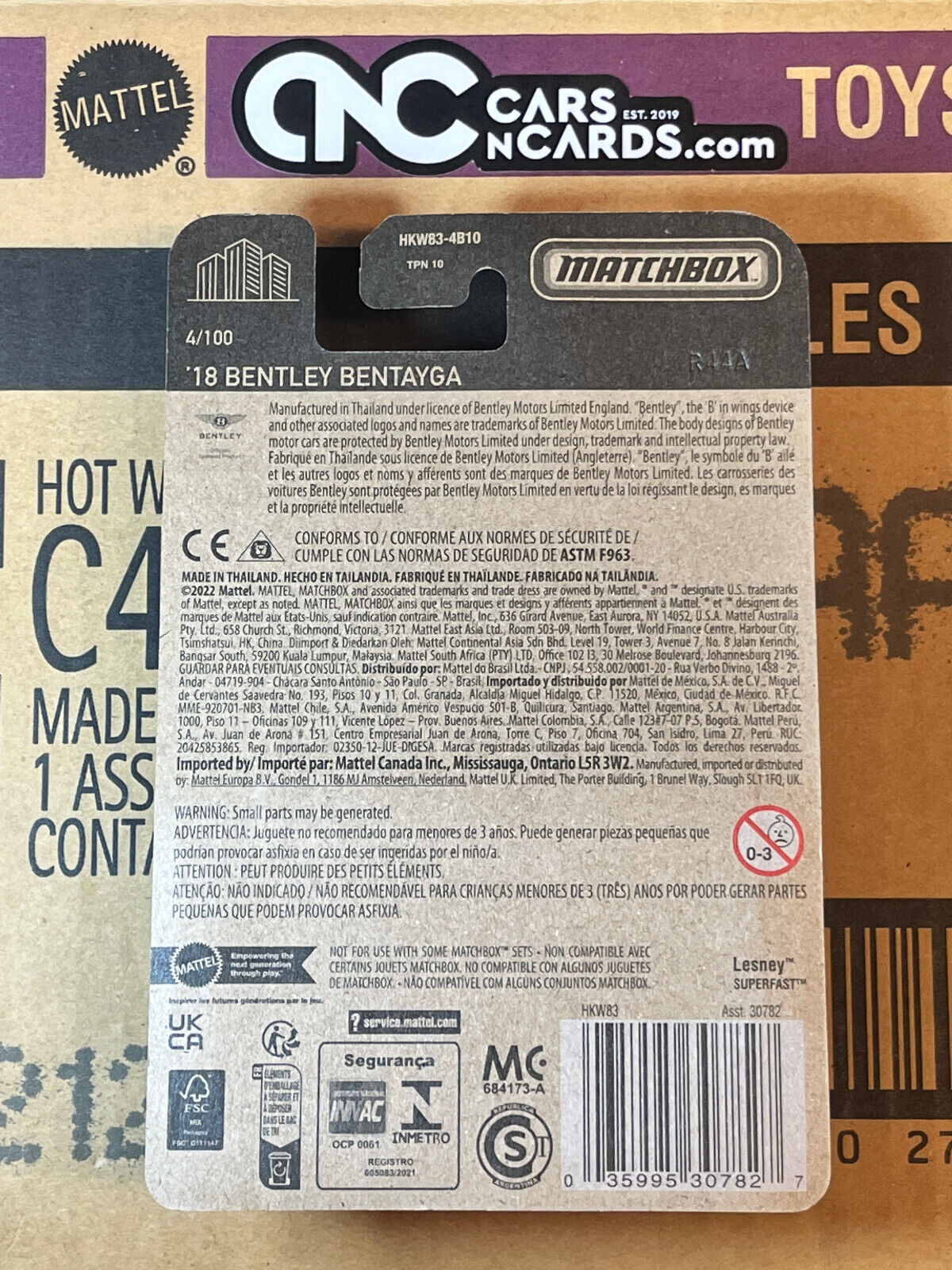 2023 Matchbox '18 Bentley Bentayga White #4/100 NIP