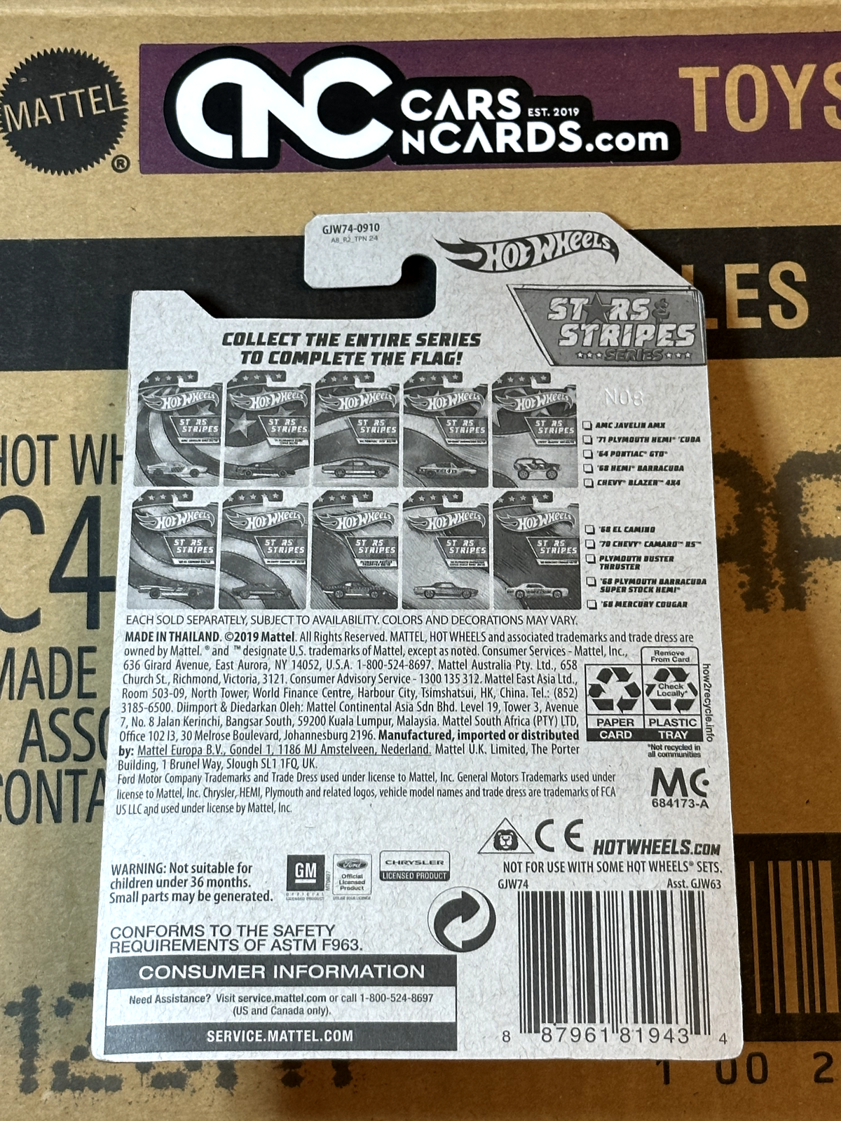 2020 Hot Wheels Stars & Stripes Series '68 Mercury Cougar #10/10 NIP