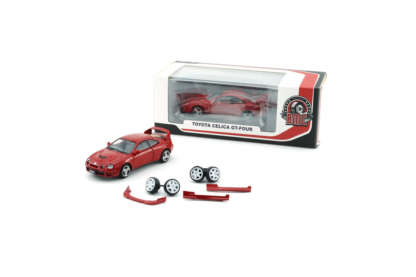 (PRE-ORDER) BMC 1:64 Toyota Celica GT Four -RED (LHD) 64B0418 (Paper Box)