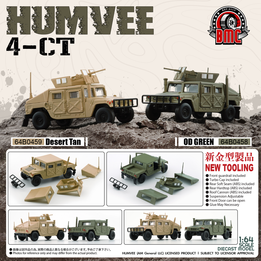 (PRE-ORDER) BM Creations 1:64 Humvee 4-CT -Desert Tan 64B0459