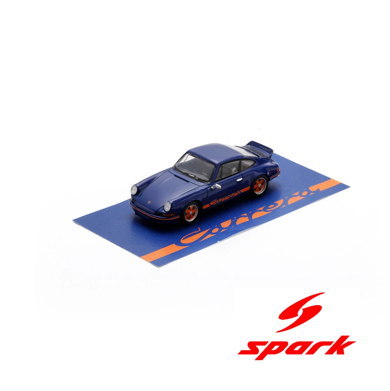 (PRE-ORDER) SPARK 1:64 Porsche 911 2.7 RS (Blue with orange stripe) 64SP007-A