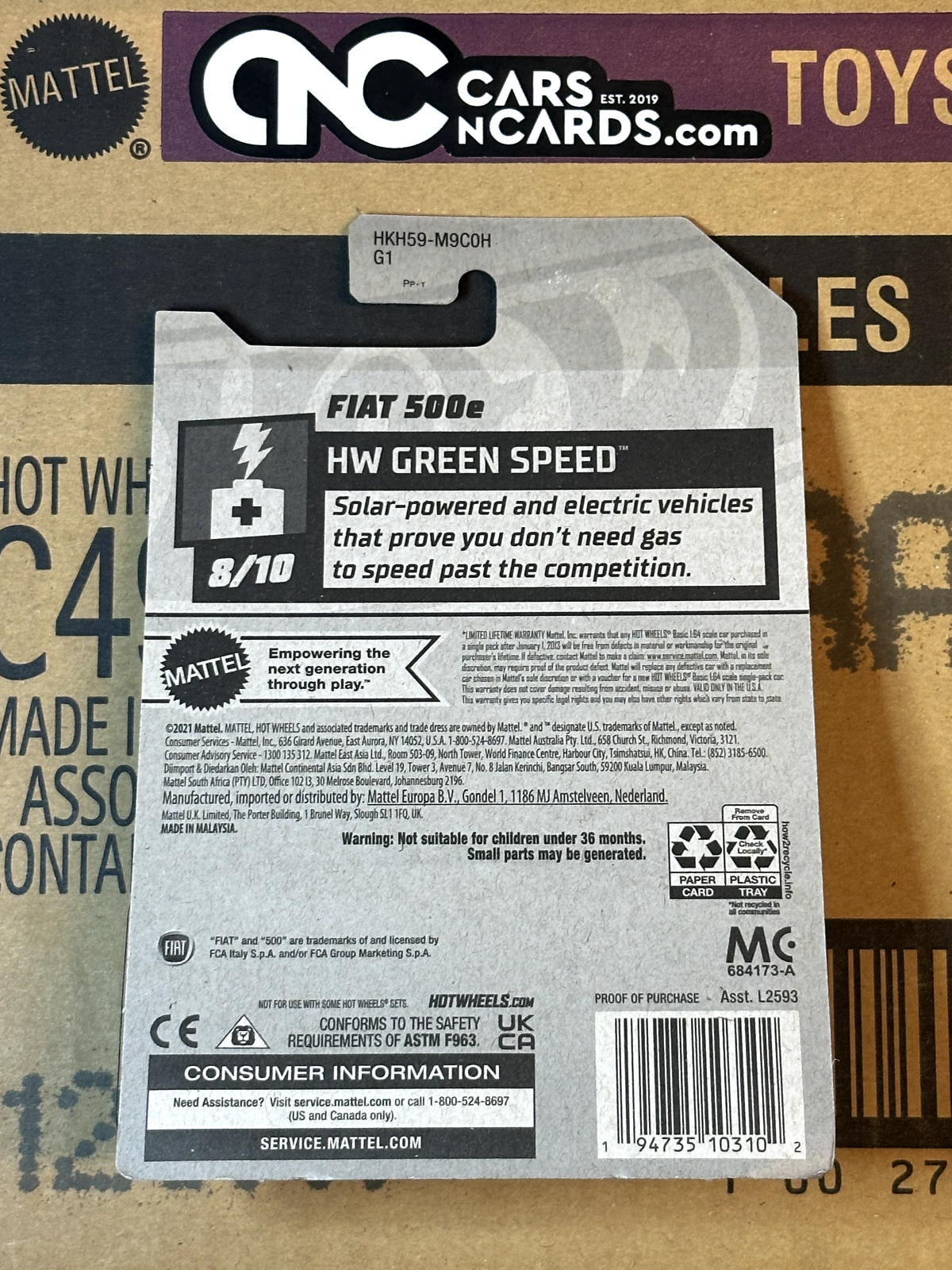 2023 Hot Wheels HW Green Speed 8/10 Fiat 500e Teal NIP