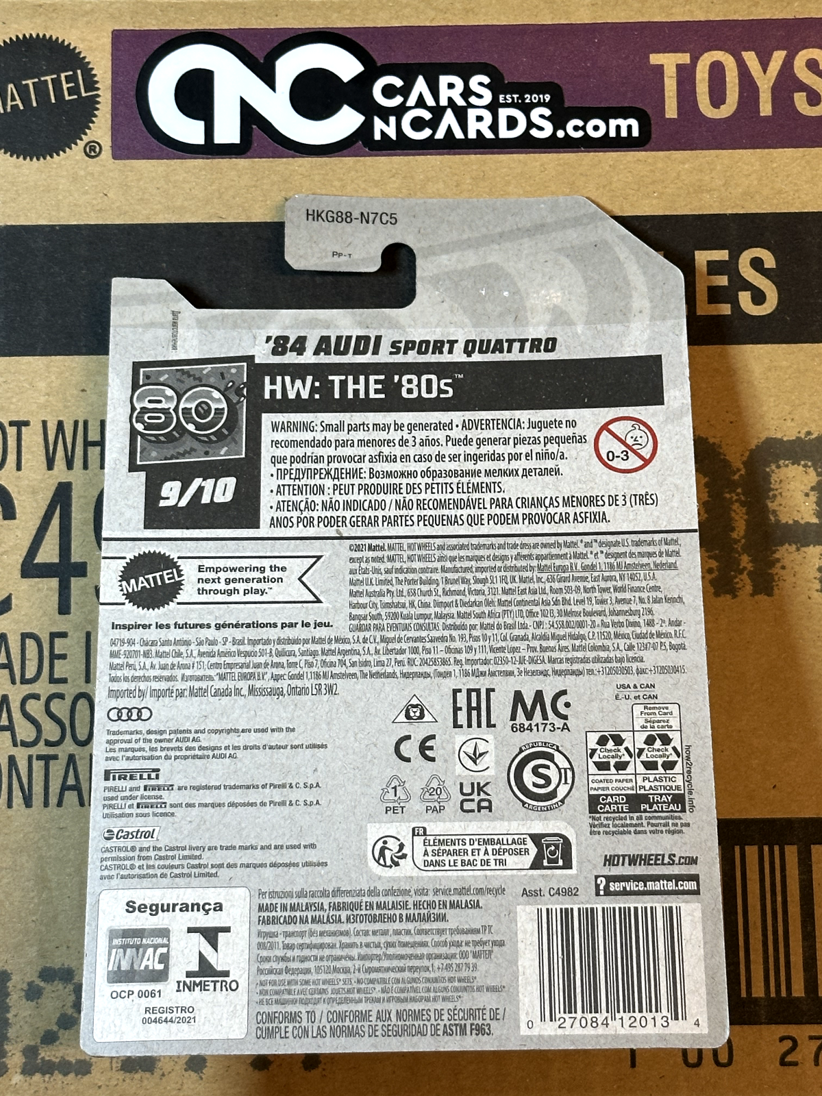 2023 Hot Wheels HW: The 80s' 9/10 '84 Audi Sport Quattro Black NIP