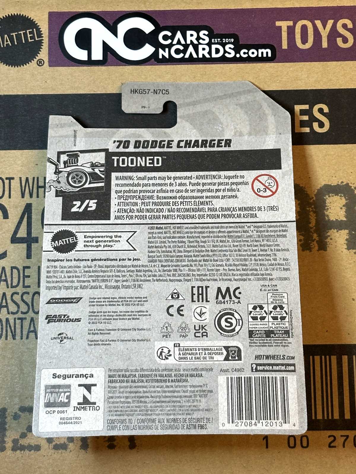 2023 Hot Wheels TOONED 2/5 Fast & Furious '70 Dodge Charger