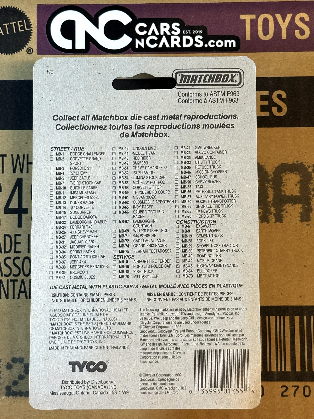 1993 Matchbox Street/Rue Model 'A' Hot Rod NIP