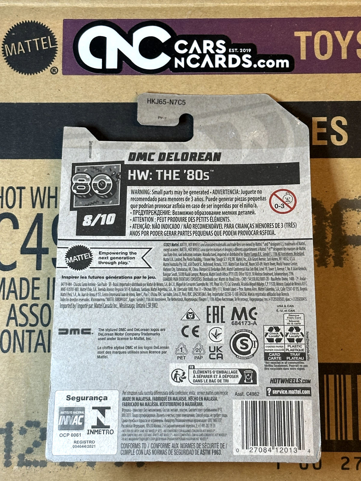 2023 Hot Wheels HW: The 80's 8/10 DMC Delorean Blue