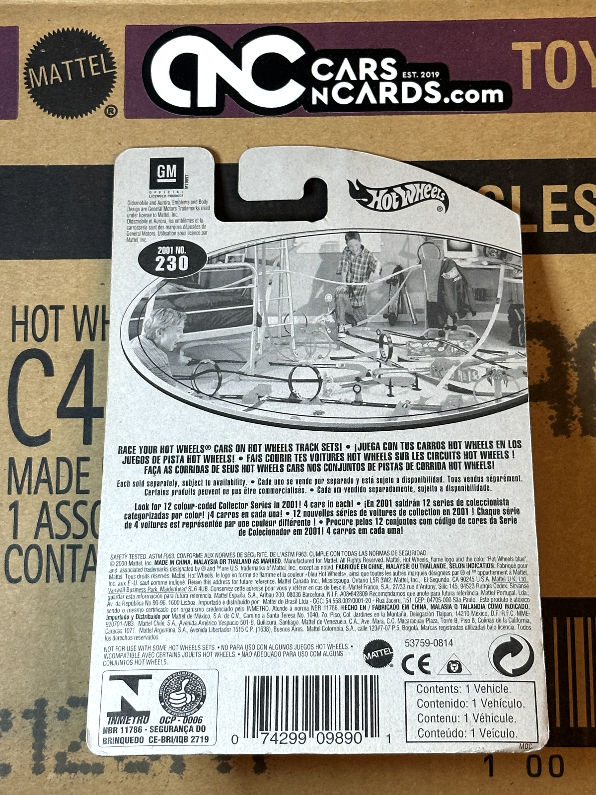 2001 Hot Wheels Oldsmobile Aurora Collector #230 Yellow (Soft Corners)