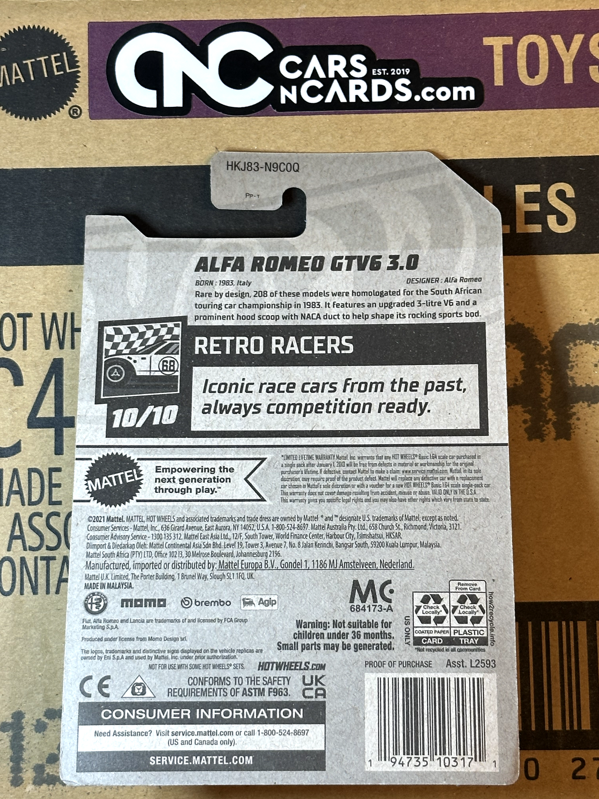 2023 Hot Wheels Retro Racers #10/10 Alfa Romeo GTV6 3.0 White NIP