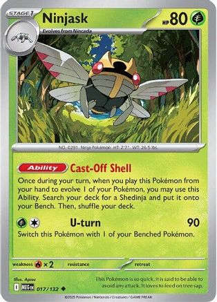 Ninjask - 017/132 17 - ME01 Mega Evolution Reverse Holofoil