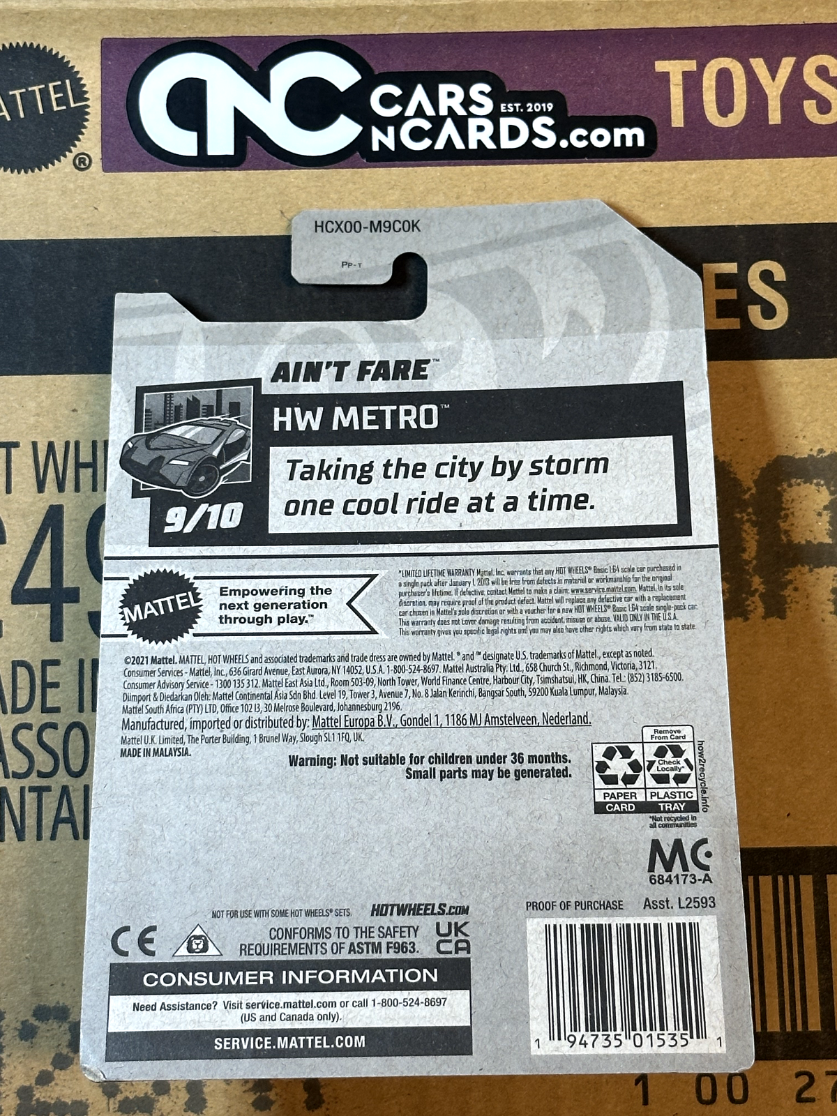 2022 Hot Wheels RLC Factory Sealed HW Metro 9/10 Ain't Fare (Cracked blister)