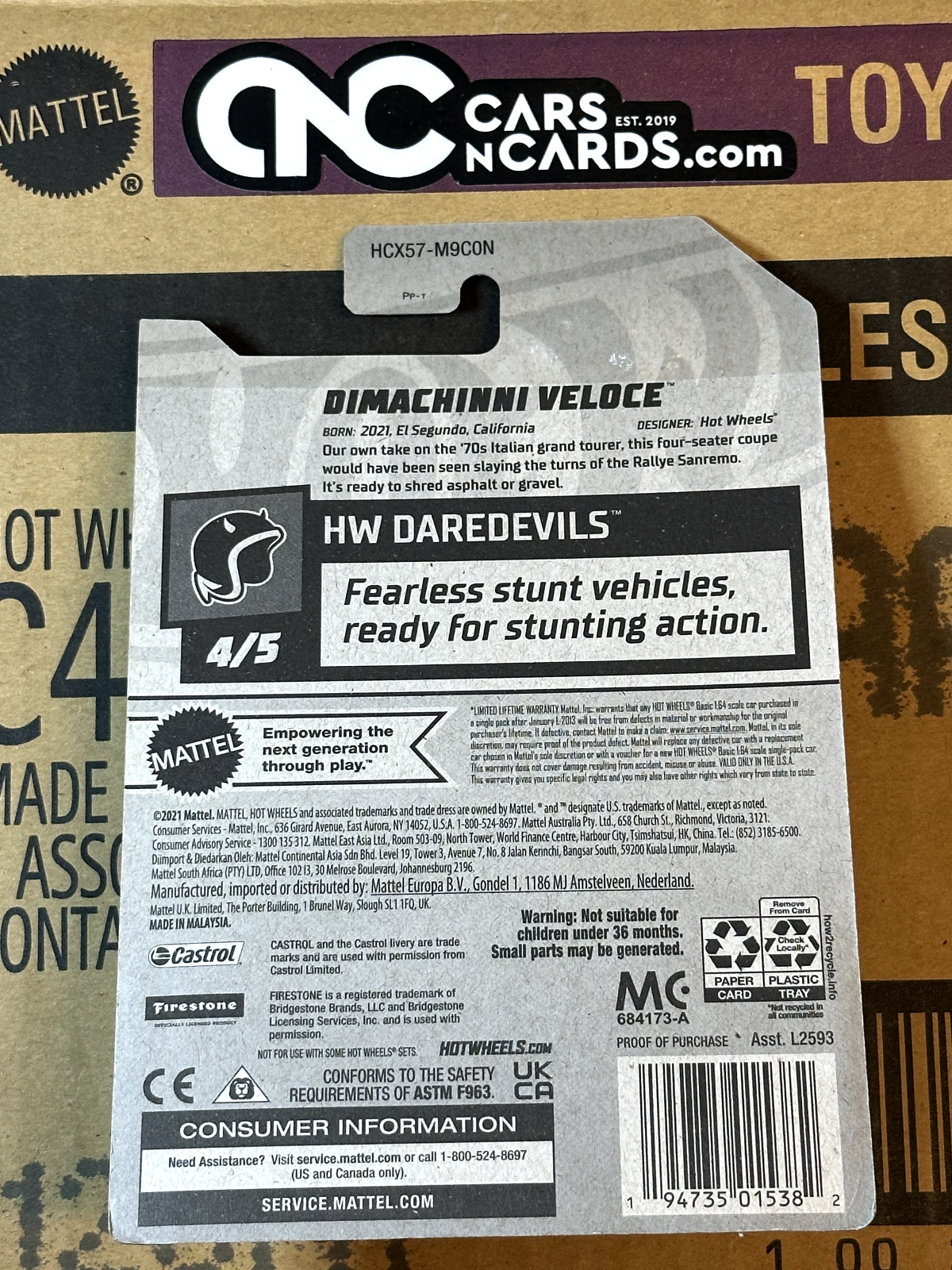 2022 Hot Wheels RLC Factory Sealed HW Daredevils Dimachinni Veloce (Card Crease)