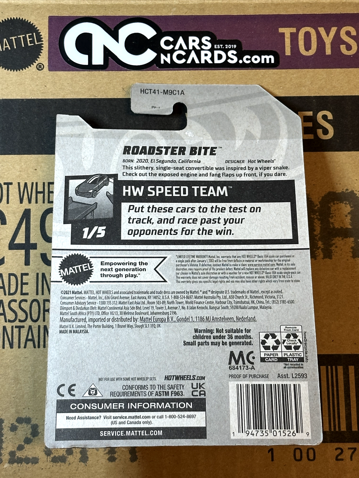 2022 Hot Wheels RLC Factory Sealed HW Speed Team 1/5 Roadster Bite Green NIP