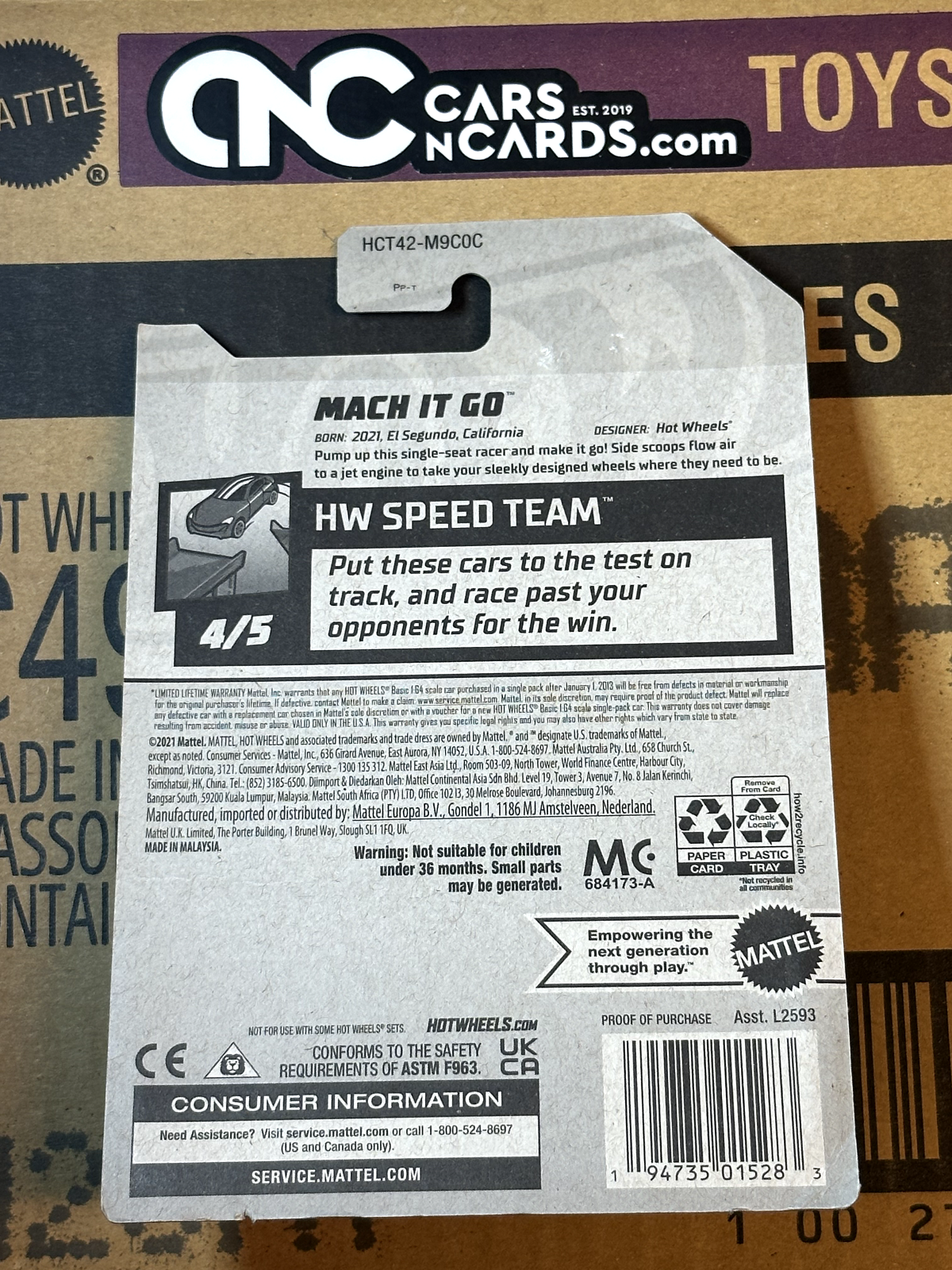 2022 Hot Wheels RLC Factory Sealed HW Speed Team 4/5 Mach It Go Blue NIP