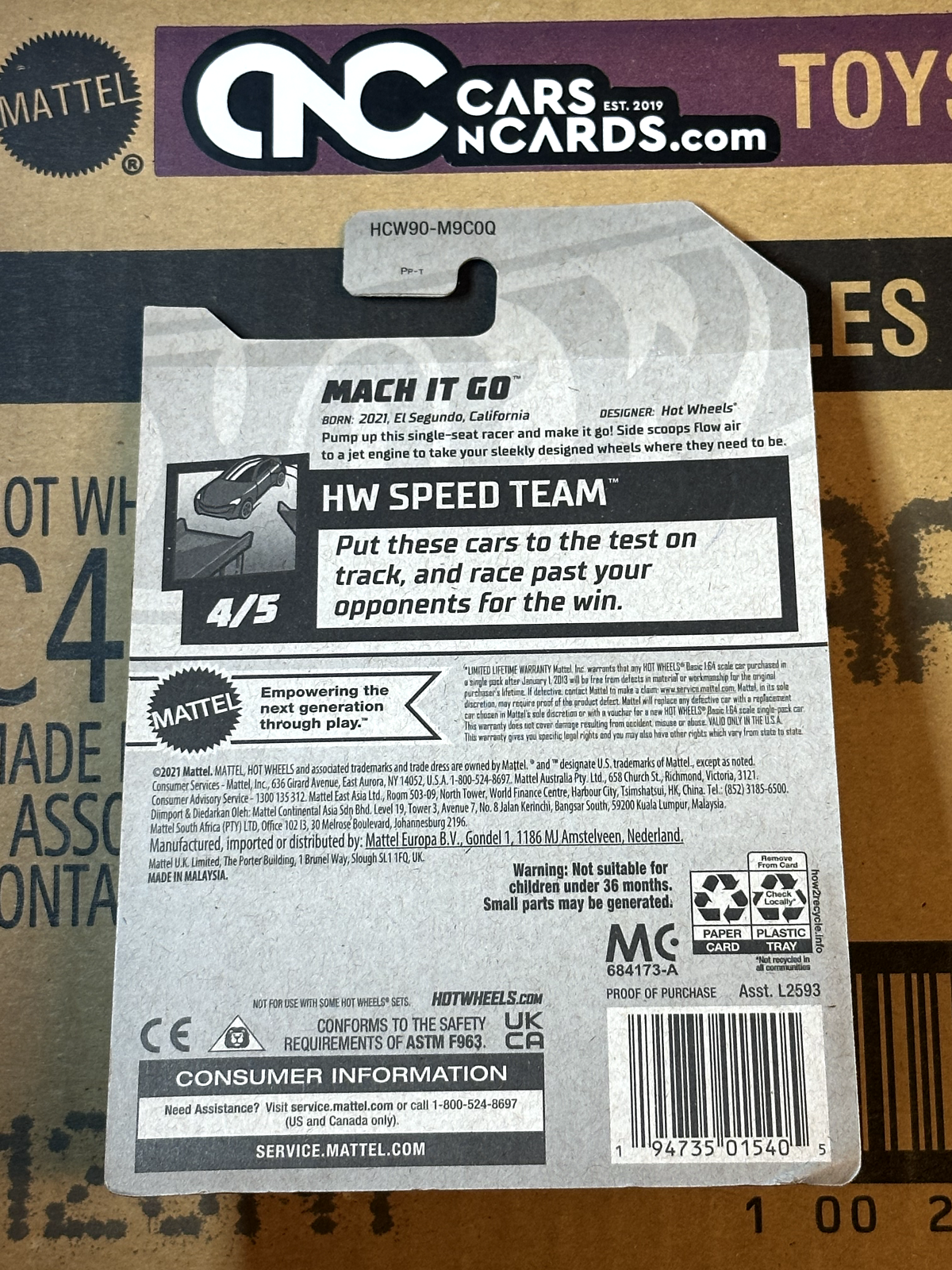 2022 Hot Wheels RLC Factory Sealed HW Speed Team 4/5 Mach It Go Grey NIP