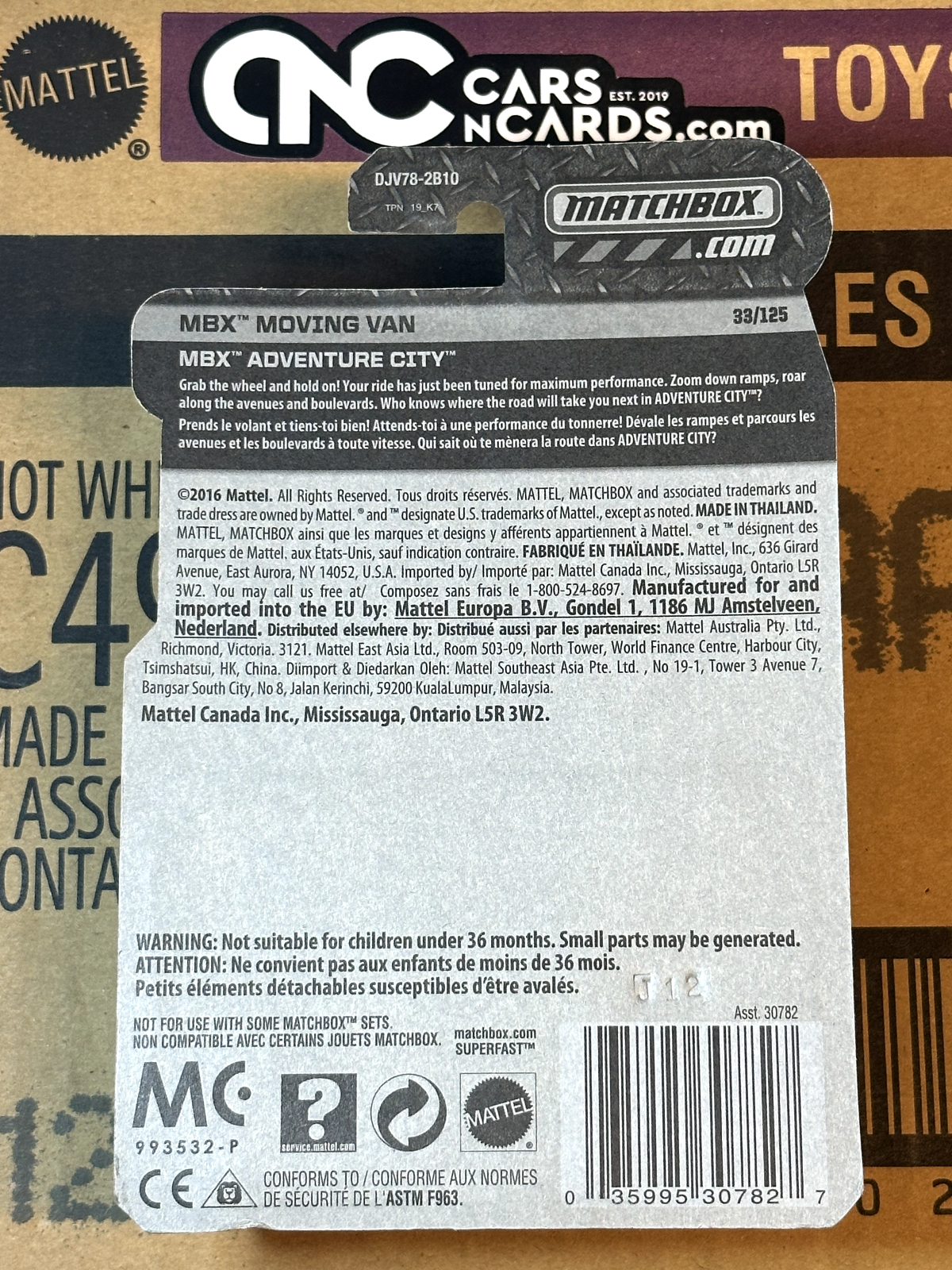 2016 Matchbox MBX Adventure City MBX Moving Van NIP