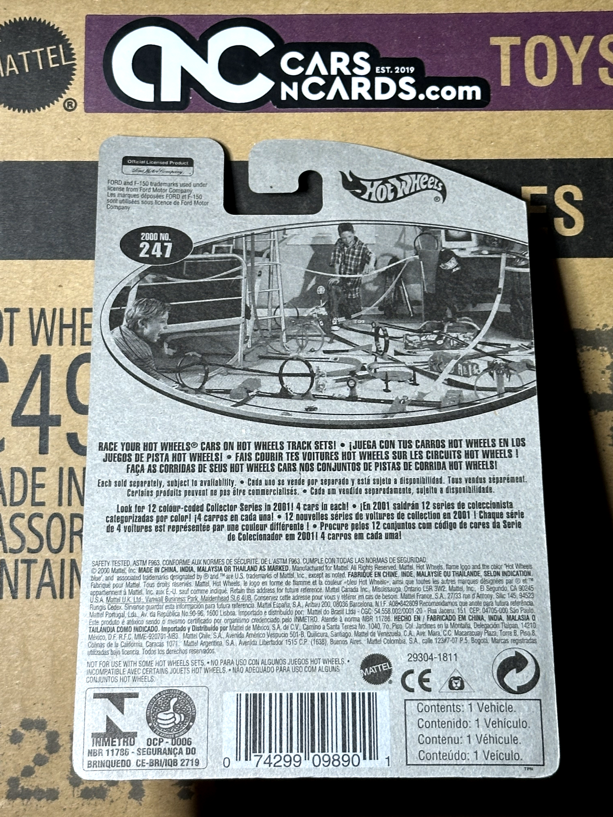 2000 Hot Wheels Ford F-150 Black Collector #247 International Card NIP