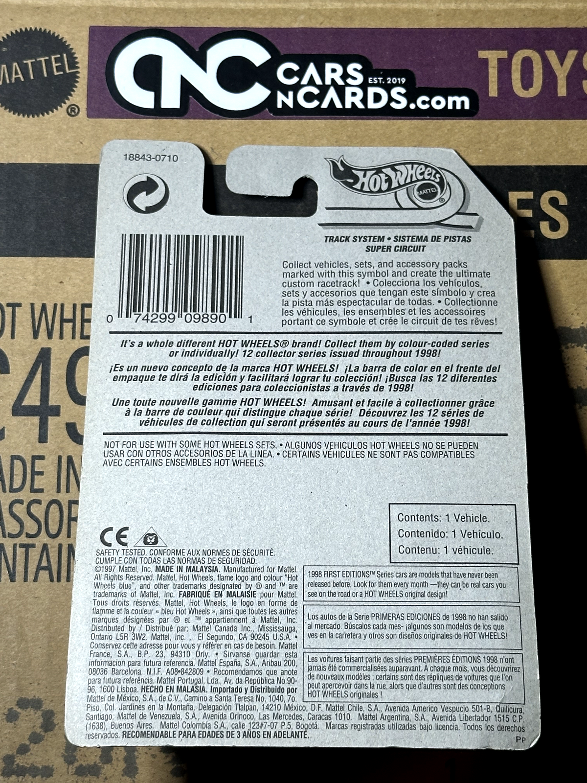 1998 Hot Wheels First Editions 34/40 At-A-Tude International Card NIP