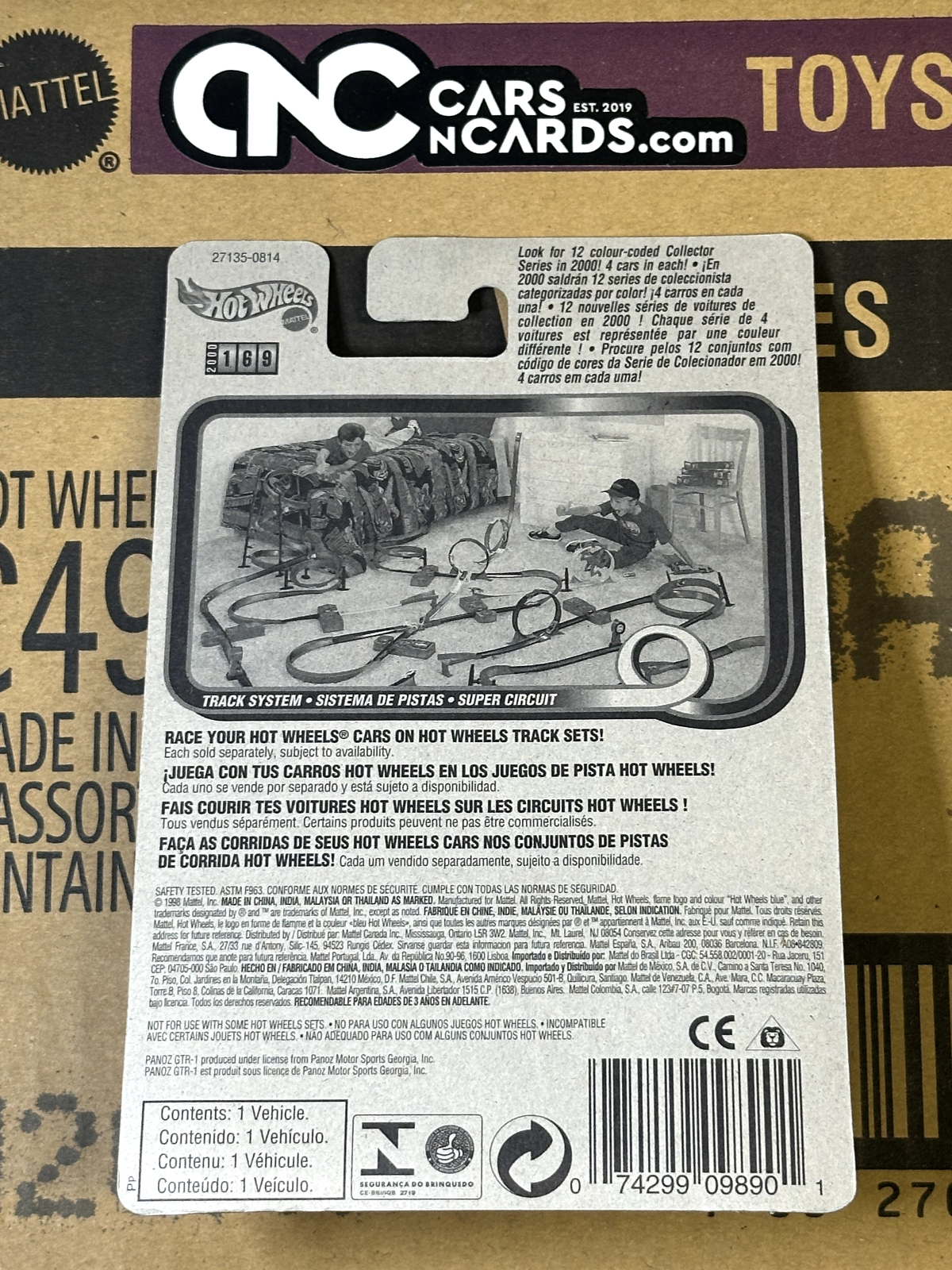 2000 Hot Wheels Panoz GTR-1 Blue International Card NIP