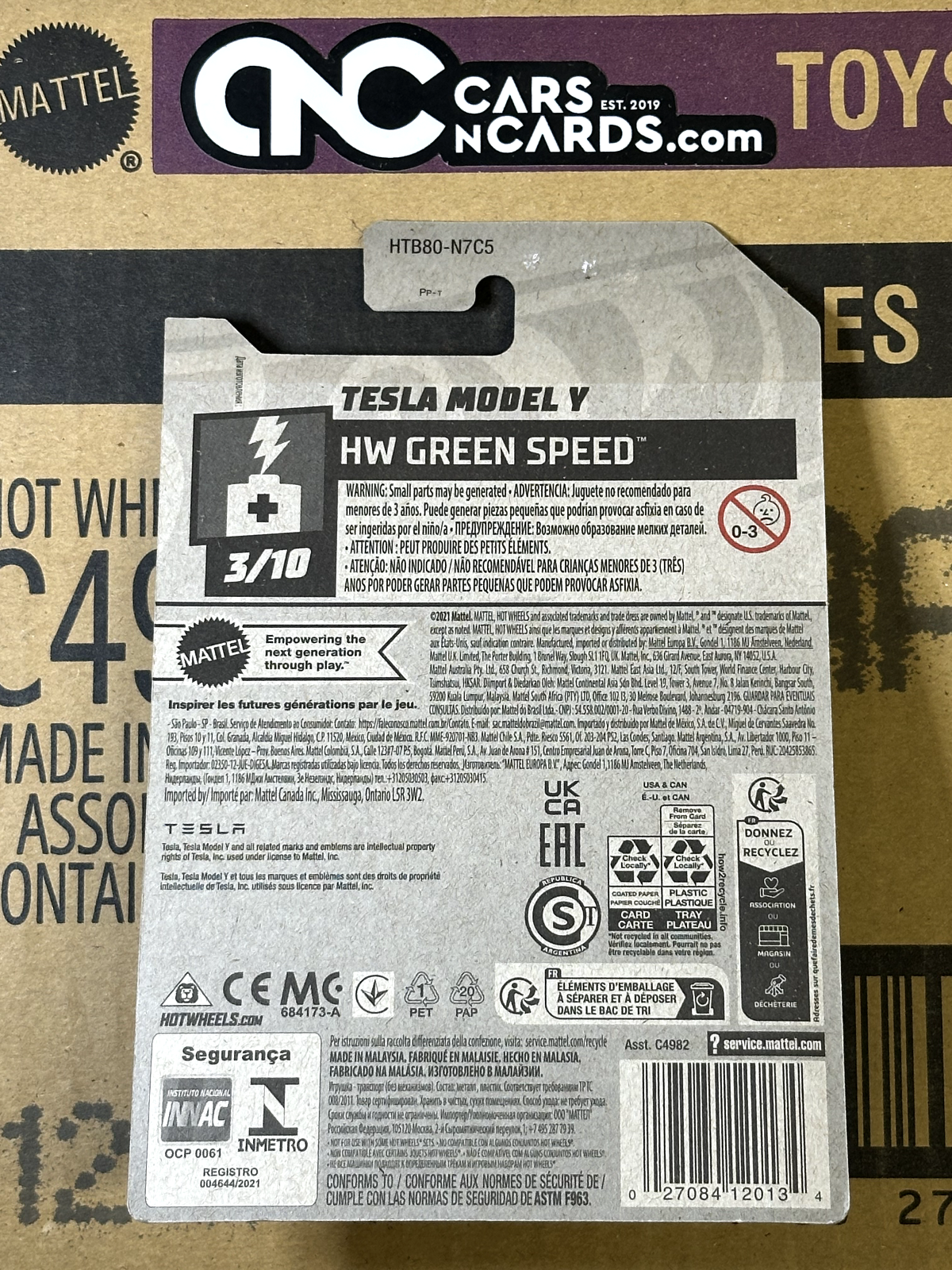 2024 Hot Wheels HW Green Speed #3/10 Tesla Model Y Blue NIP