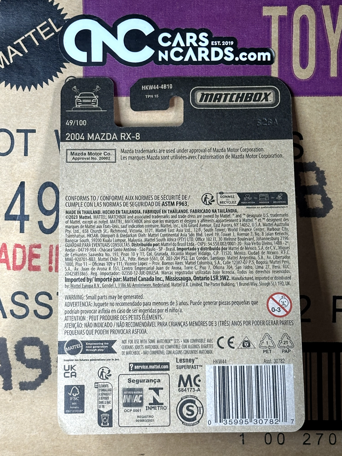 2023 Matchbox Mazda 2004 Mazda RX-8 49/100 Black