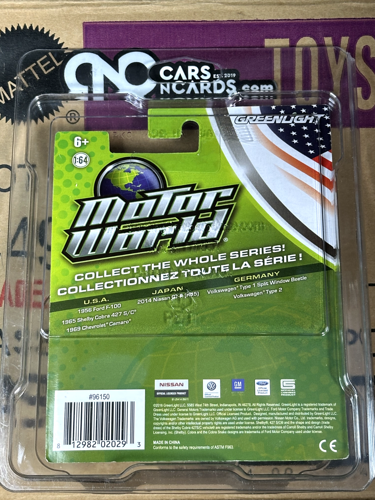 Greenlight Motor World Green Machine 1965 Shelby Cobra 427 S/C Chase W/Protector