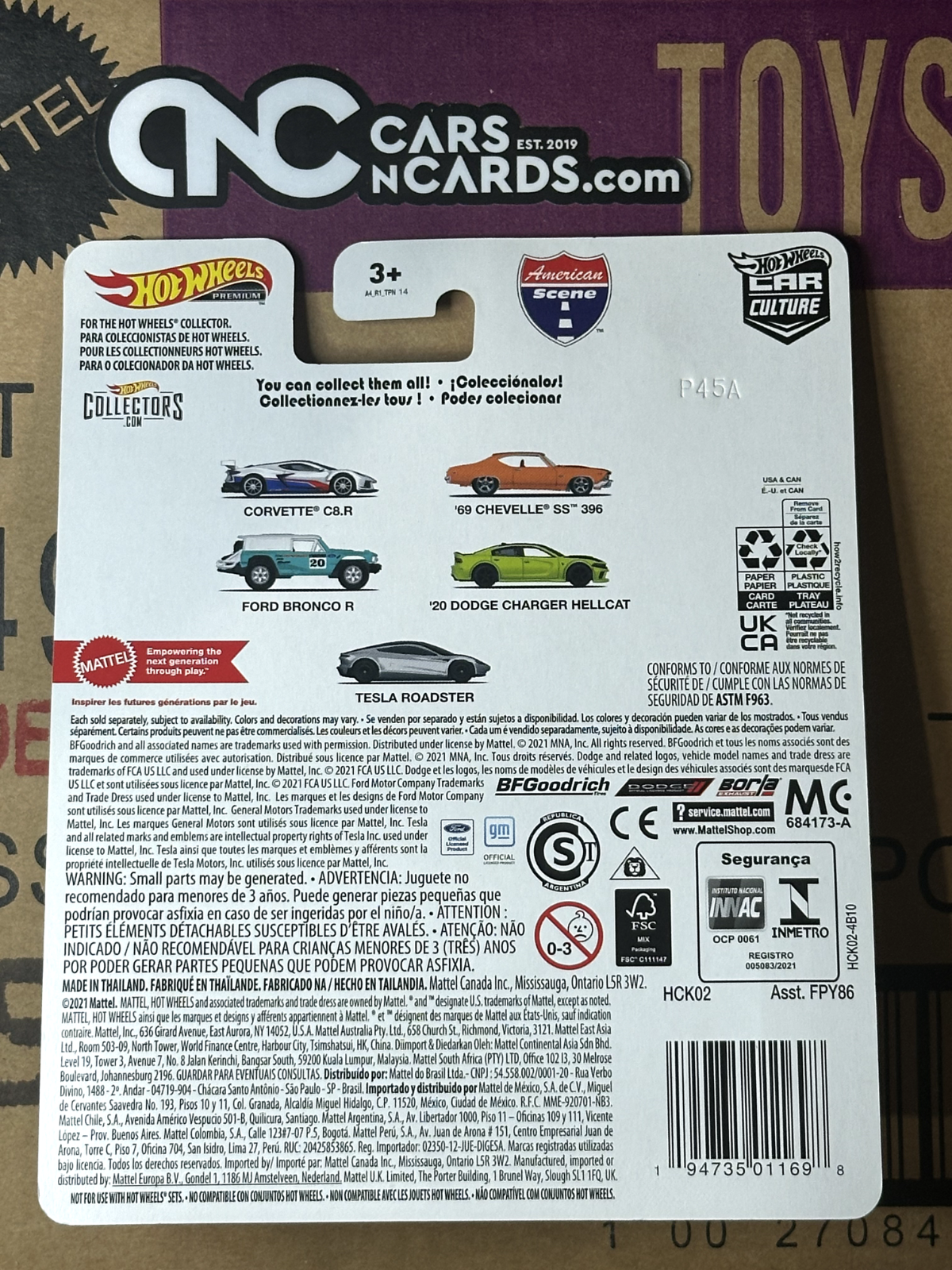 2022 Hot Wheels Premium Car Culture American Scene 5/5 Tesla Roadster