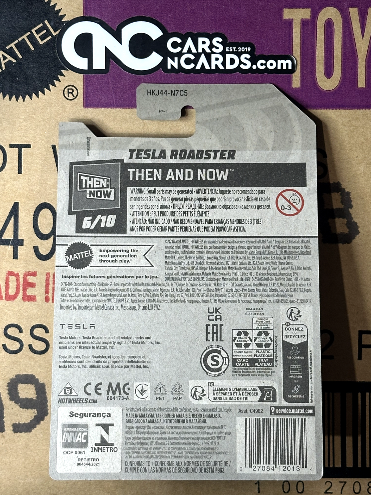 2023 Hot Wheels Then and Now 6/10 Tesla Roadster Orange