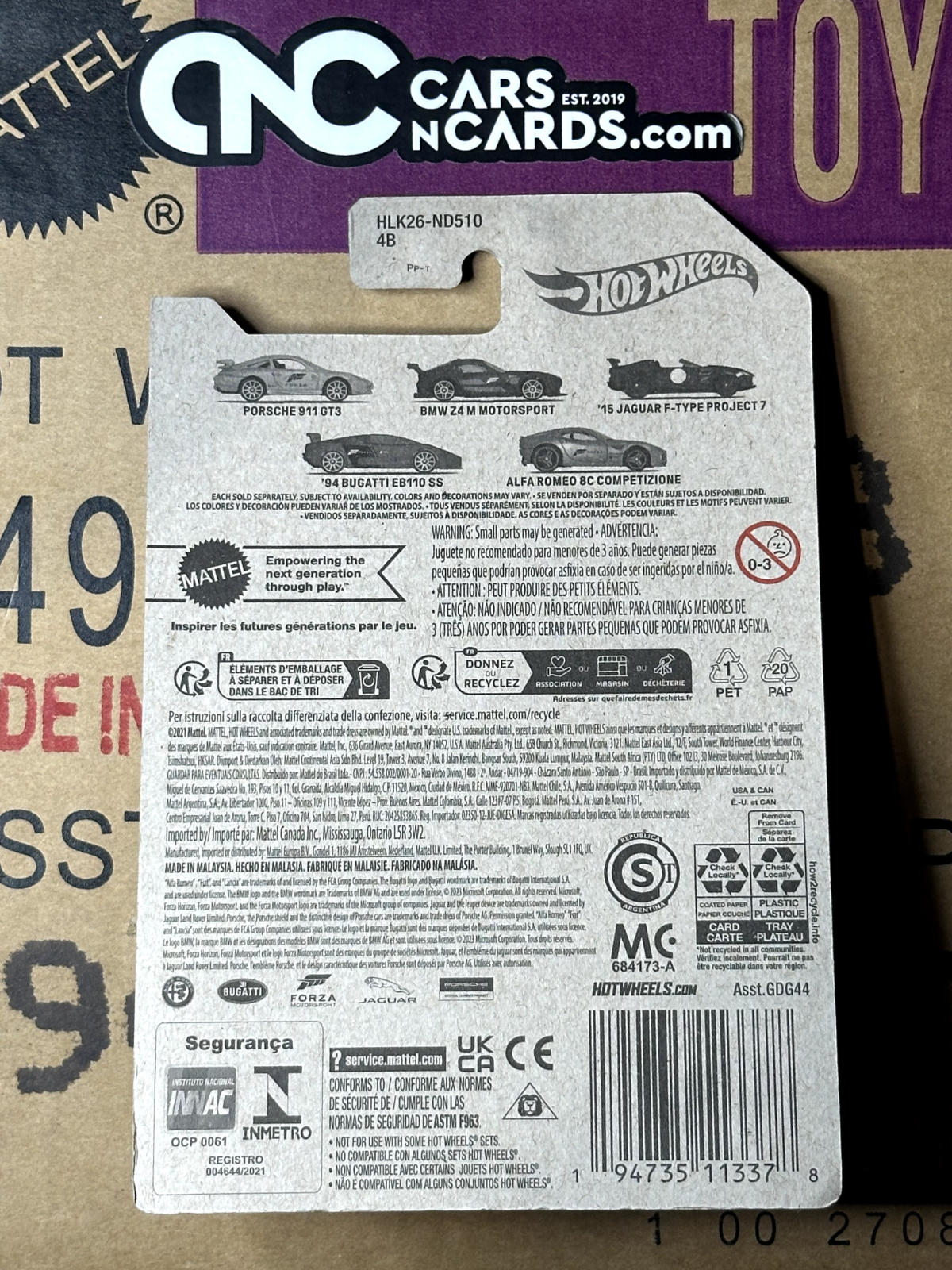 2023 Hot Wheels Forza 4/5 '94 Bugatti EB110 SS Blue NIP