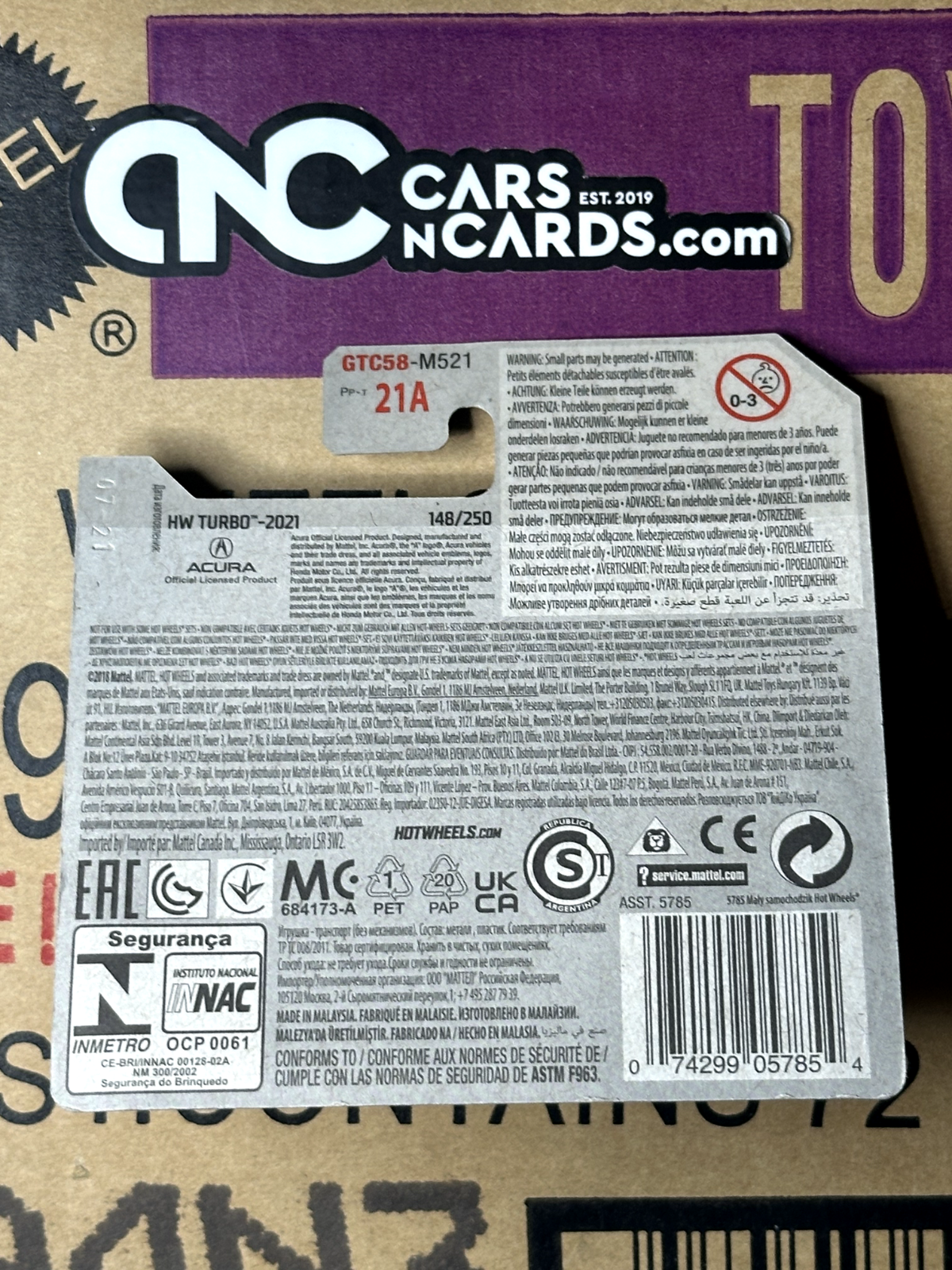 2021 Hot Wheels HW Turbo #5/5 Acura NSX Green #148/250 Short Card NIP