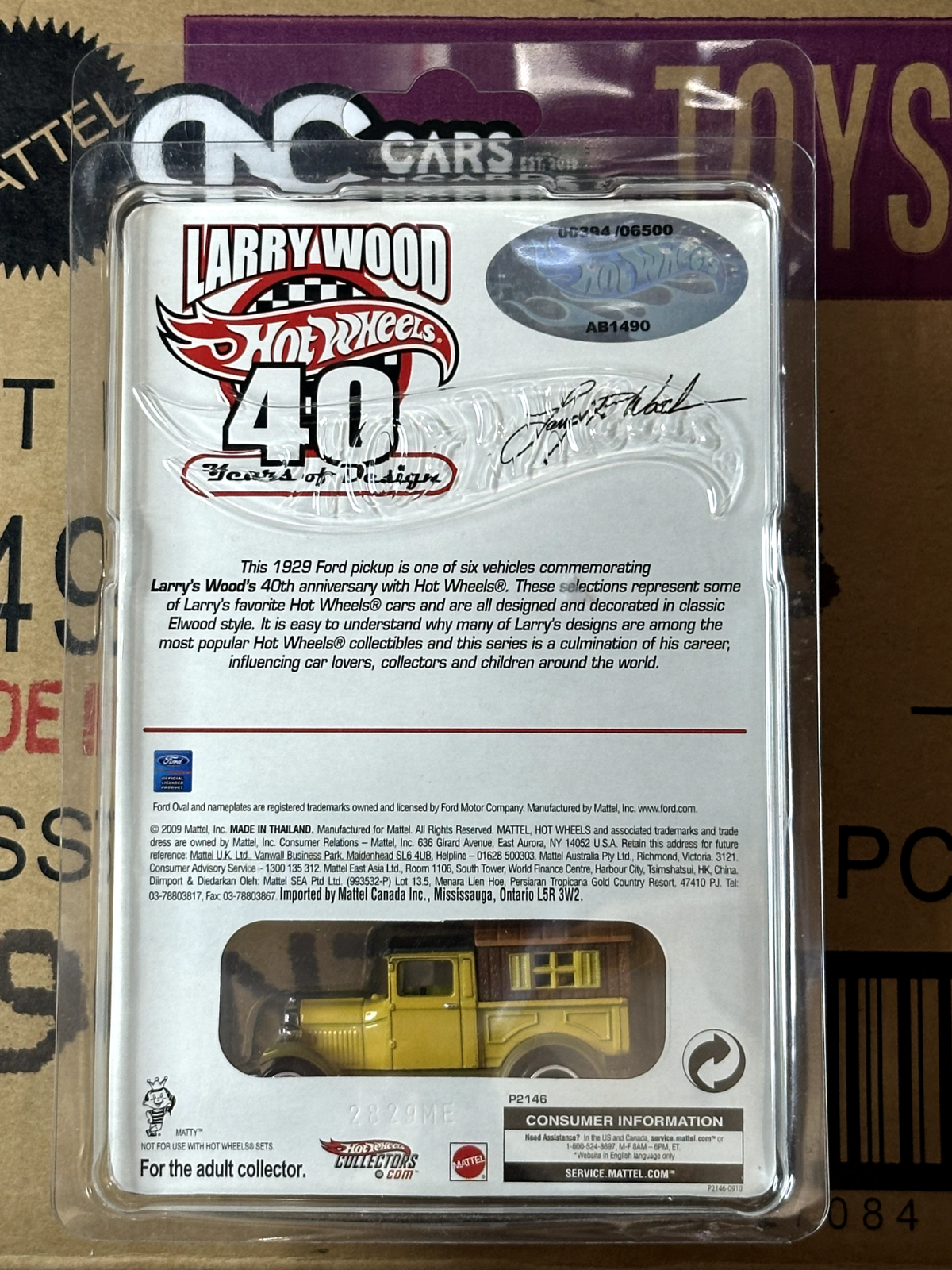 2009 Hot Wheels Larry Wood 40 Years of Design 1929 Ford Pickup #2/6 #00394/06500
