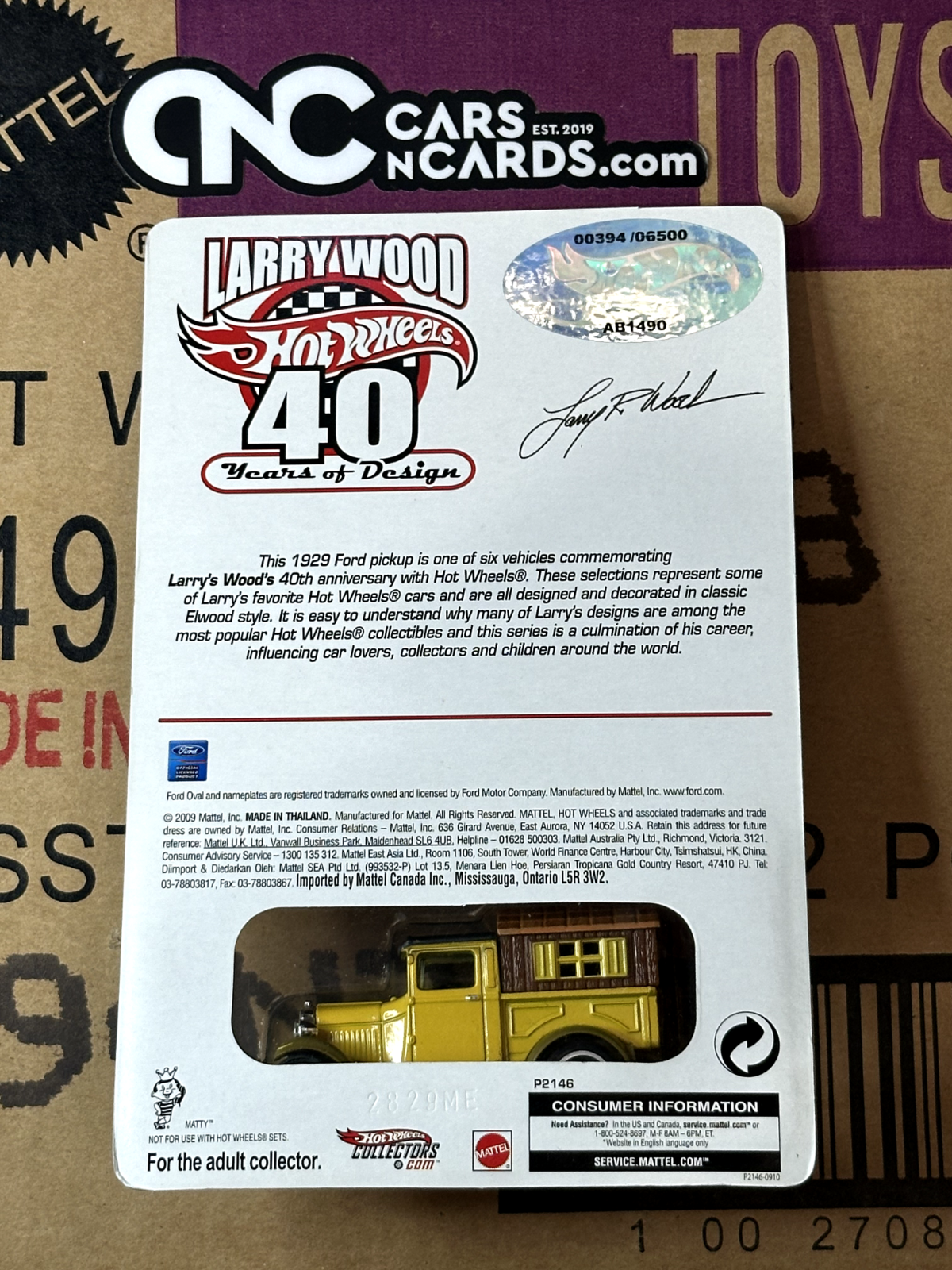 2009 Hot Wheels Larry Wood 40 Years of Design 1929 Ford Pickup #2/6 #00394/06500