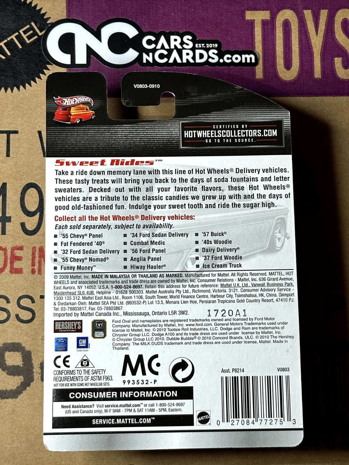 2010 Hot Wheels Premium Delivery Milk Duds '49 Ford C.O.E