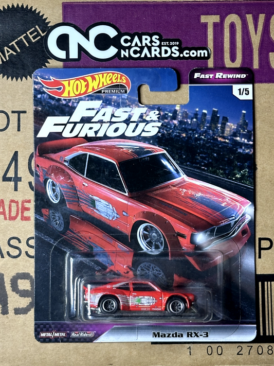 2019 Hot Wheels Premium Fast & Furious Fast Rewind Mazda RX-3 (Cracked Blister)