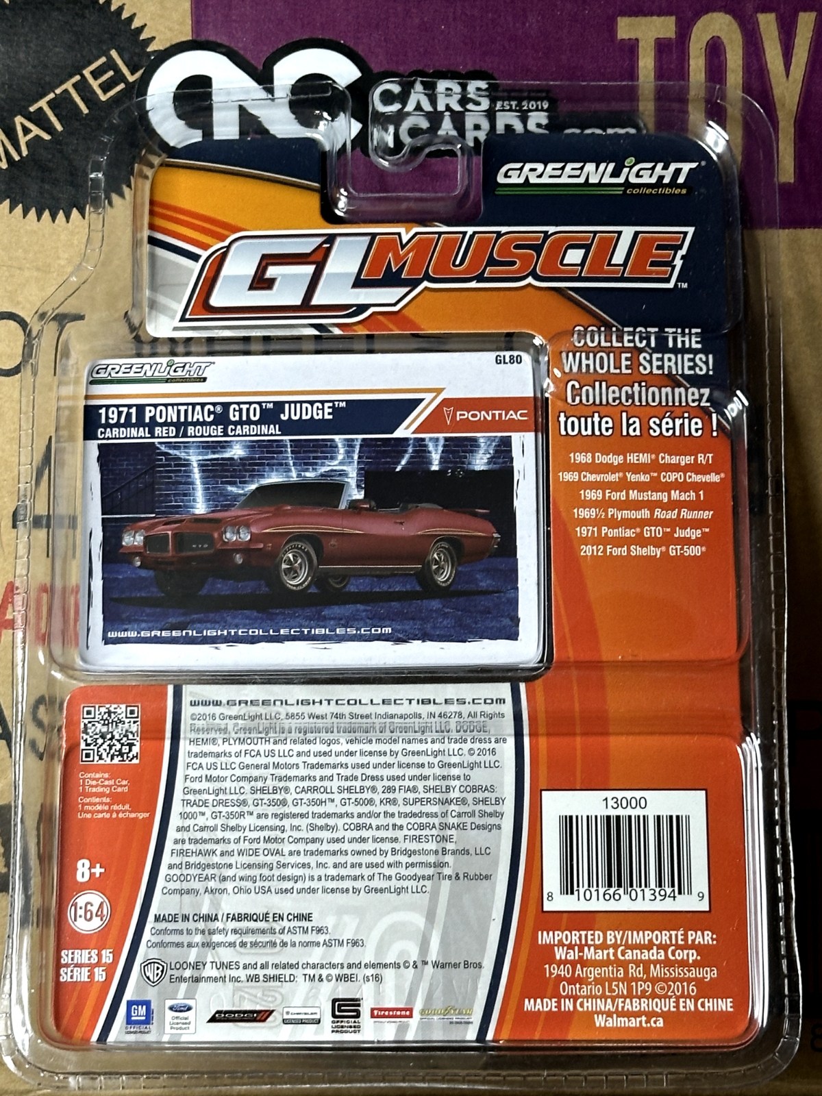 Greenlight GL Muscle Green Machine Chase 1971 Pontiac GTO Judge Red