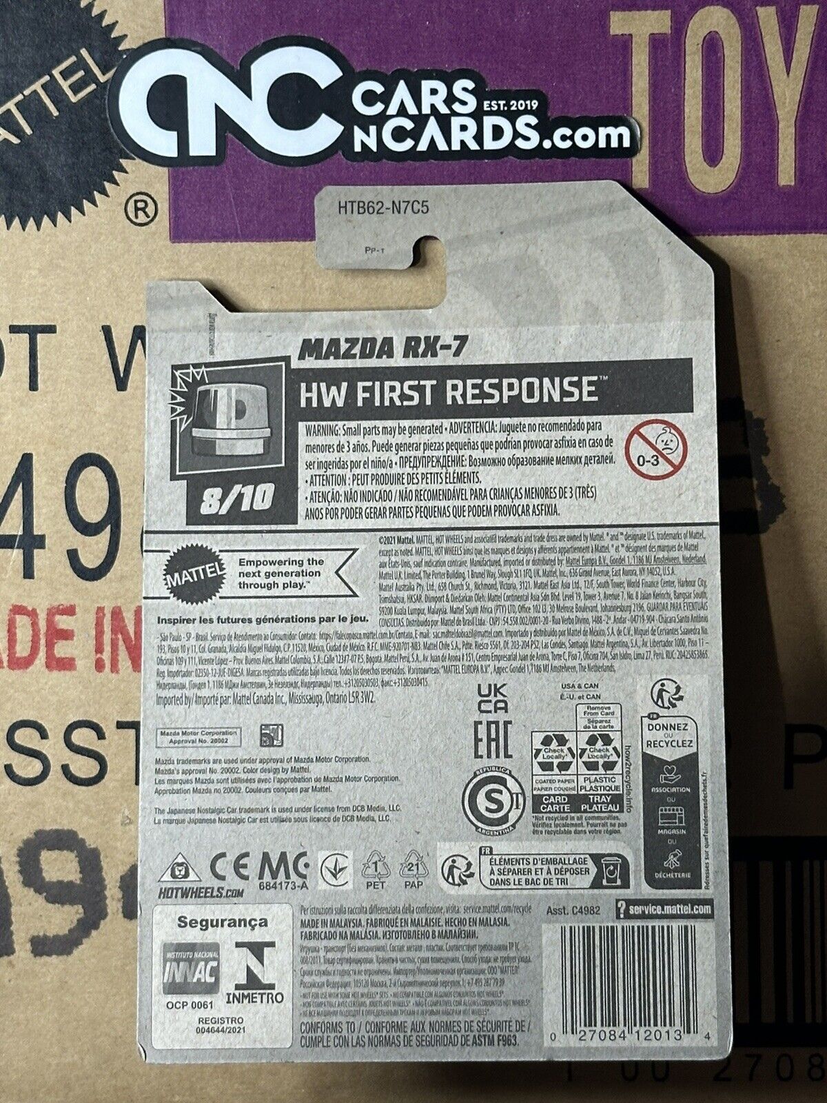 2024 Hot Wheels HW First Response #8/10 Mazda RX-7 Police White