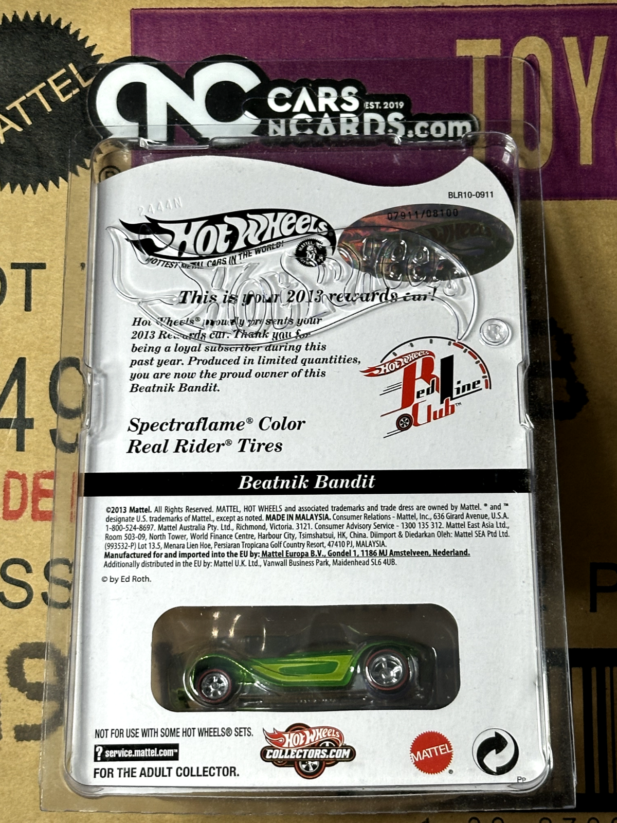 2013 Hot Wheels RLC Beatnik Bandit Green Rewards Car #07911/08100