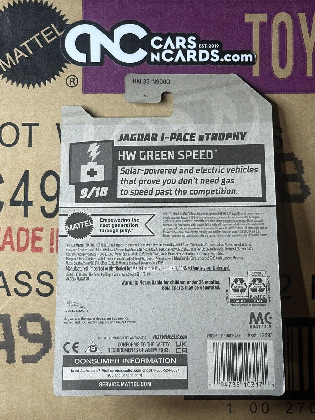 2023 Hot Wheels HW Green Speed 9/10 Zamac Jaguar I-Pace eTrophy