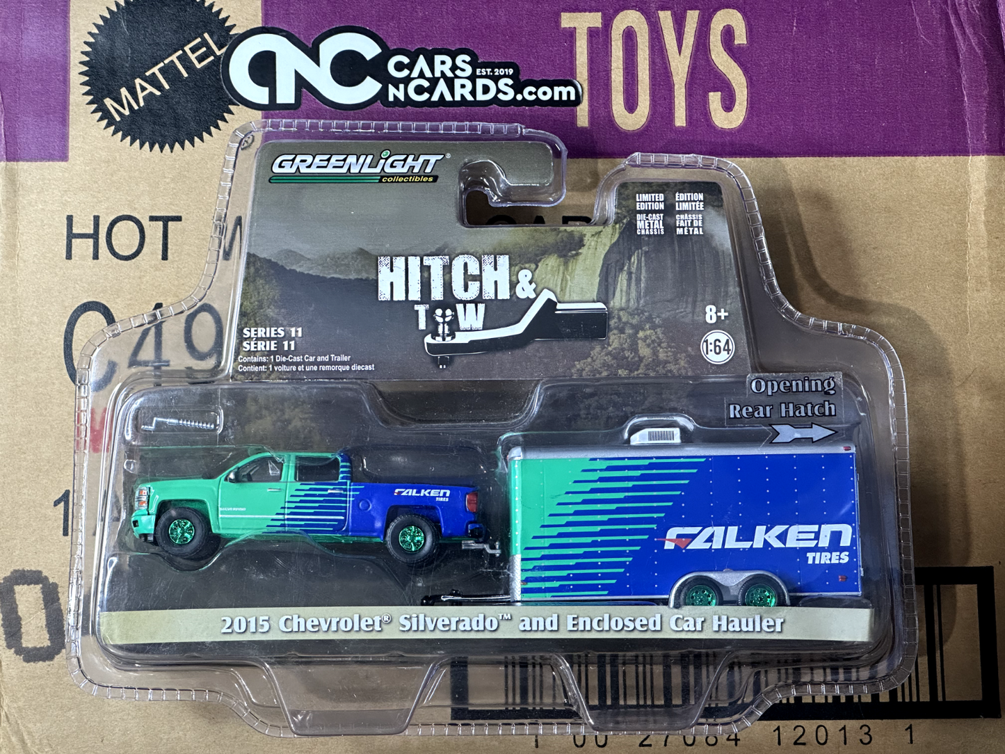 Greenlight Hitch & Tow 2016 Chevrolet Silverado With Hauler Falken Green Machine