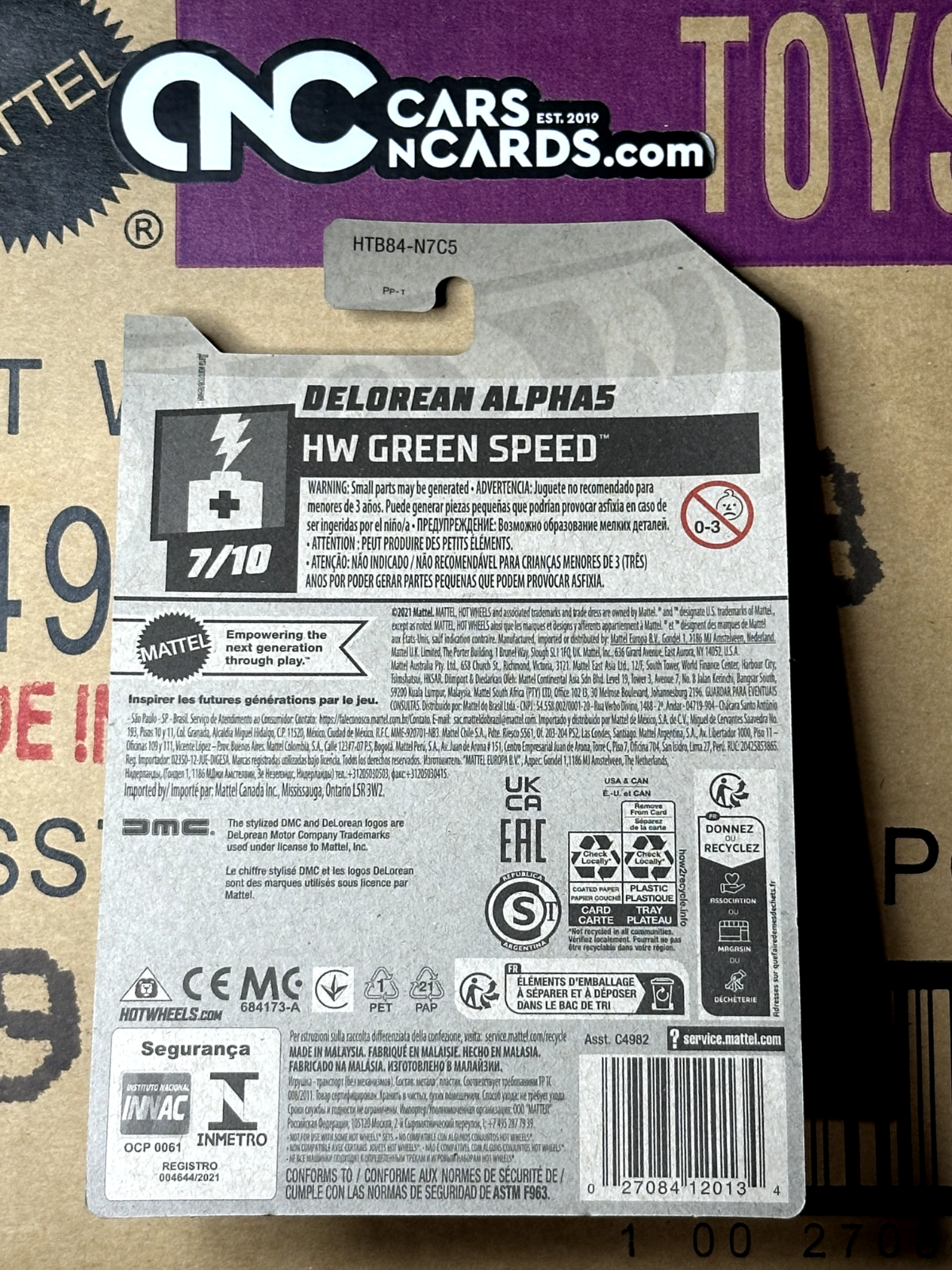 2024 Hot Wheels HW Green Speed 7/10 Delorean Alpha5 White