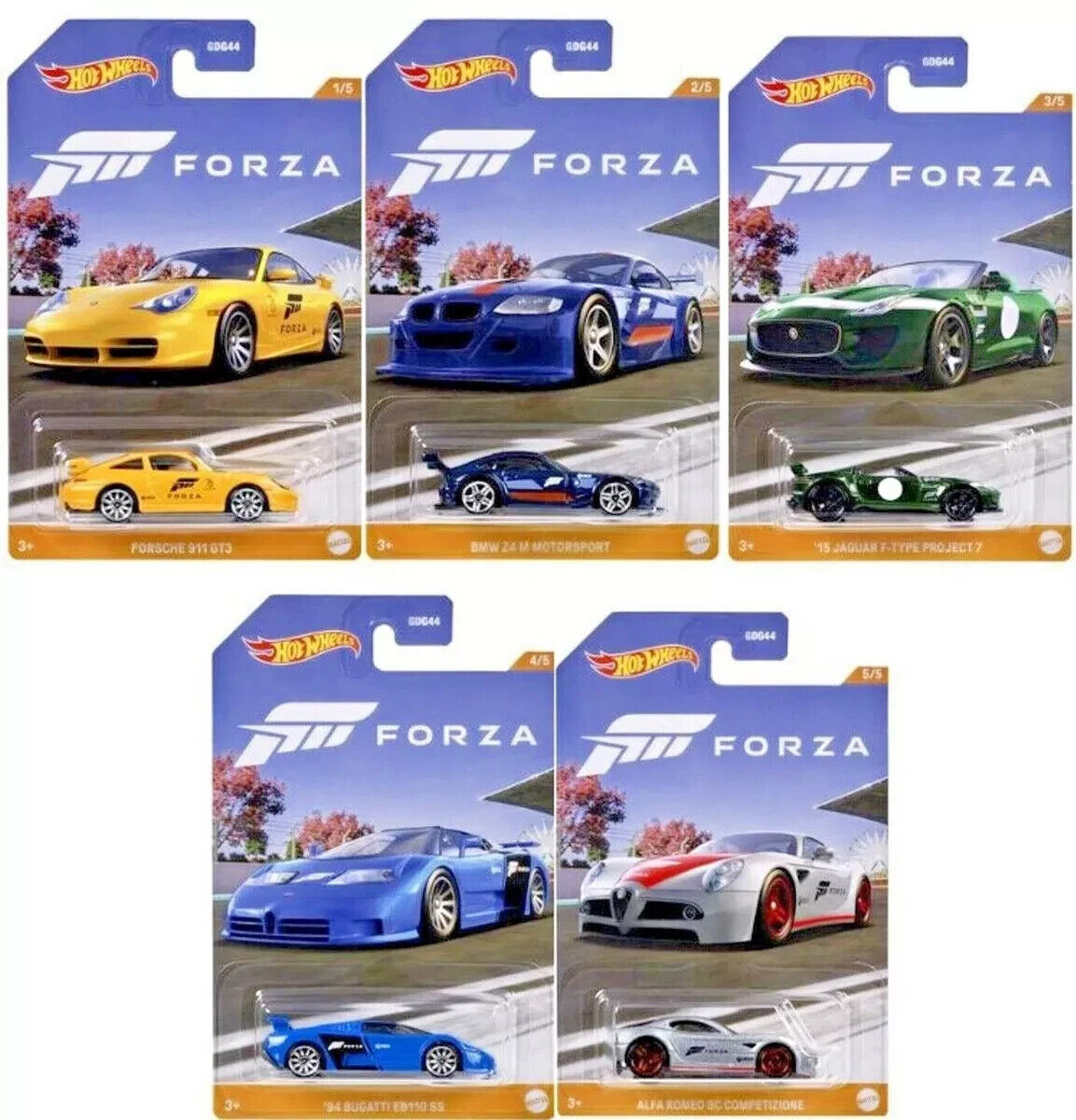 2023 Hot Wheels Forza Full Set of 5 Cars