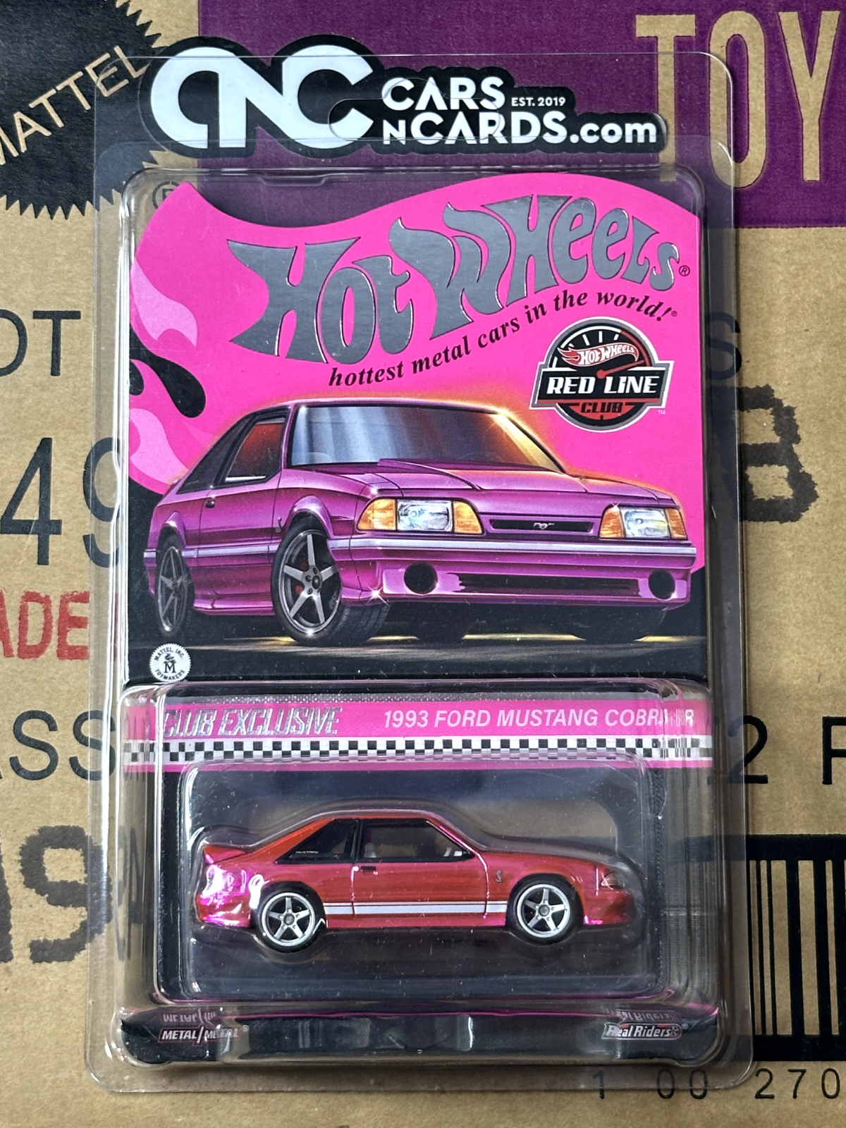 2024 Hot Wheels RLC Exclusive 1993 Ford Mustang Cobra R Pink With Prot Cars N Cards