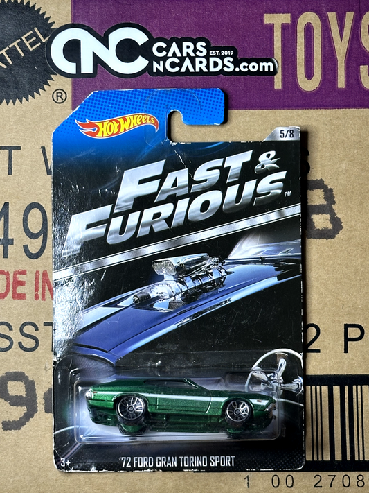 2014 Hot Wheels Fast & Furious 5/8 '72 Ford Gran Torino Sport (Card Crease)