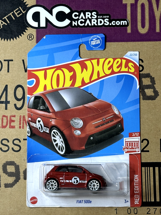 2024 Hot Wheels Red Edition 2/12 Fiat 500e (Card Crease)