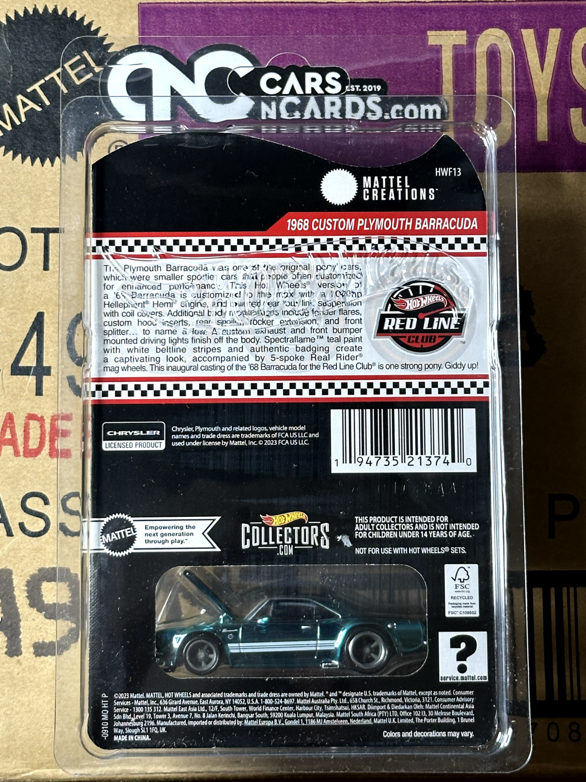 2024 Hot Wheels RLC 1968 Custom Plymouth Barracuda
