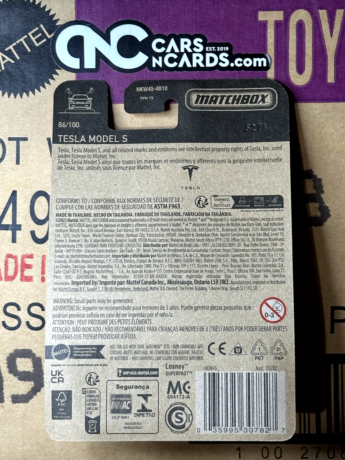 2023 Matchbox Tesla Model S White 86/100